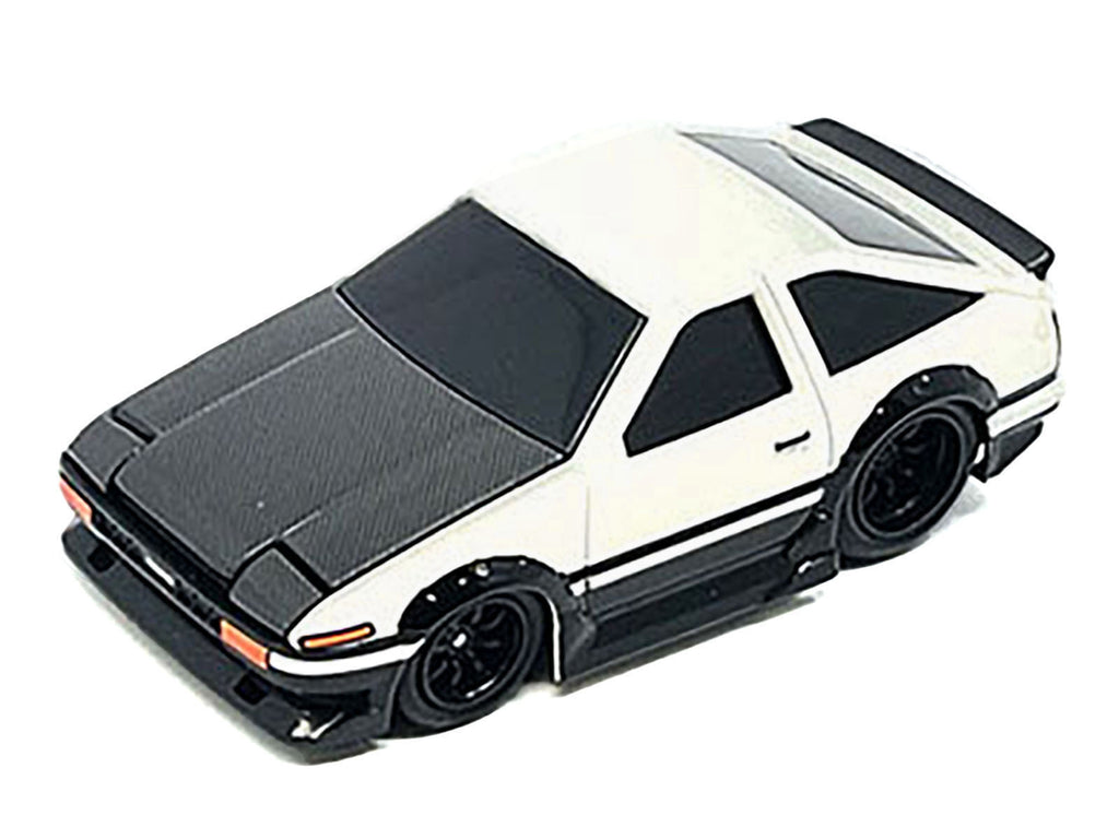 1983 Toyota Sprinter Trueno (AE86) White with Carbon Hood 1/64 Diecast Model Car by Muscle Machines