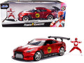 2009 Nissan GT-R (R35) Candy Red and Red Ranger Diecast Figurine "Power Rangers" 1/24 Diecast Model Car by Jada