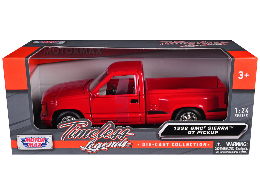 1992 GMC Sierra GT Red Pickup Truck 1/24 Diecast Model by Motormax
