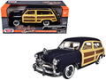 1949 Ford Woody Wagon Dark Blue 1/24 Diecast Model Car by Motormax 