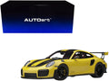 Porsche 911 (991.2) GT2 RS Weissach Package Racing Yellow with Carbon Stripes 1/18 Model Car by Autoart 