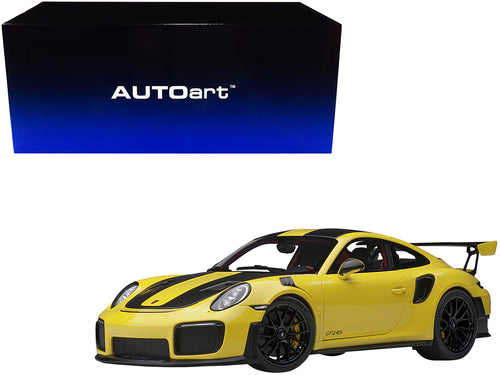 Porsche 911 (991.2) GT2 RS Weissach Package with Carbon Stripes 1/18 Model Car by Autoart