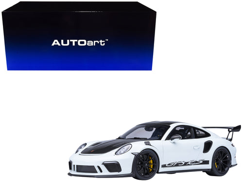 Porsche 911 (991.2) GT3 RS Weissach Package White with Carbon Hood and Top 1/18 Model Car by Autoart