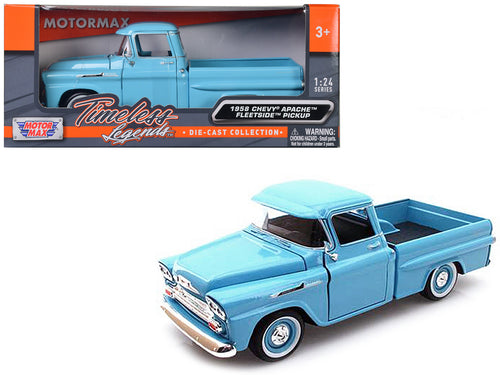 1958 Chevrolet Apache Fleetside Pickup Truck 1/24 Diecast Model Car by Motormax