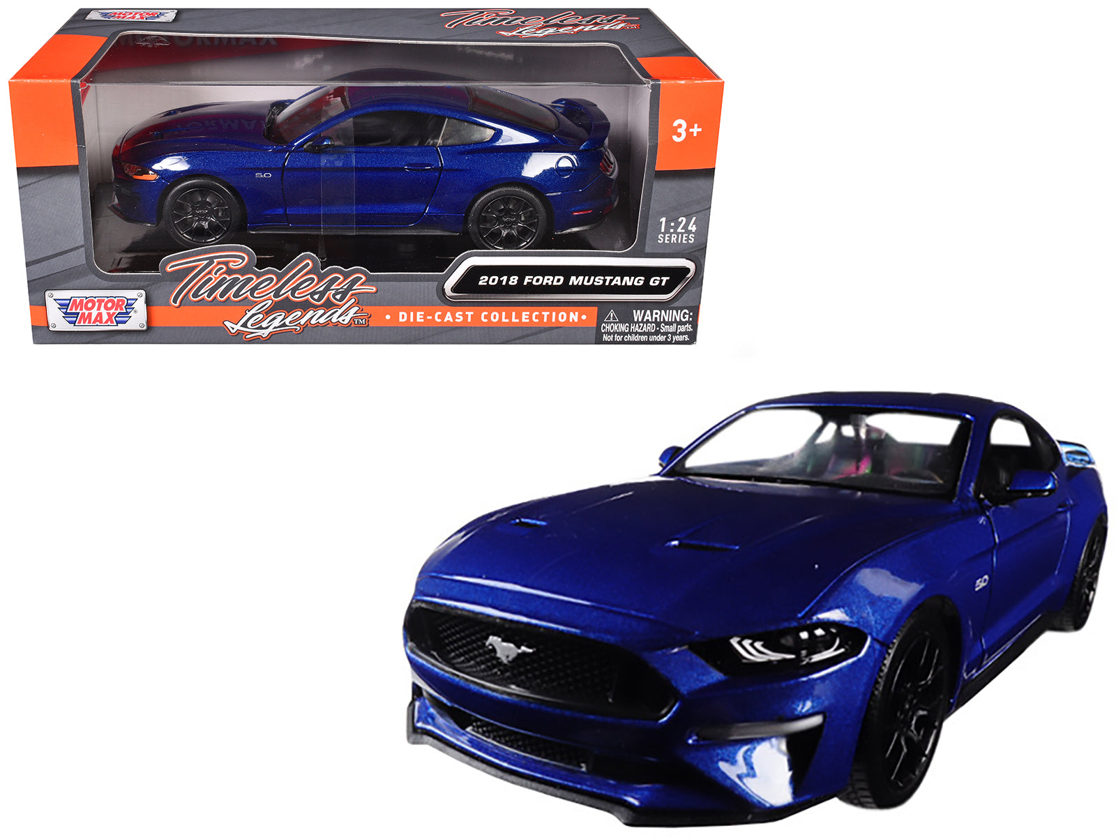 2018 Ford Mustang GT 5.0 with Wheels 1/24 Diecast Model Car by Motormax