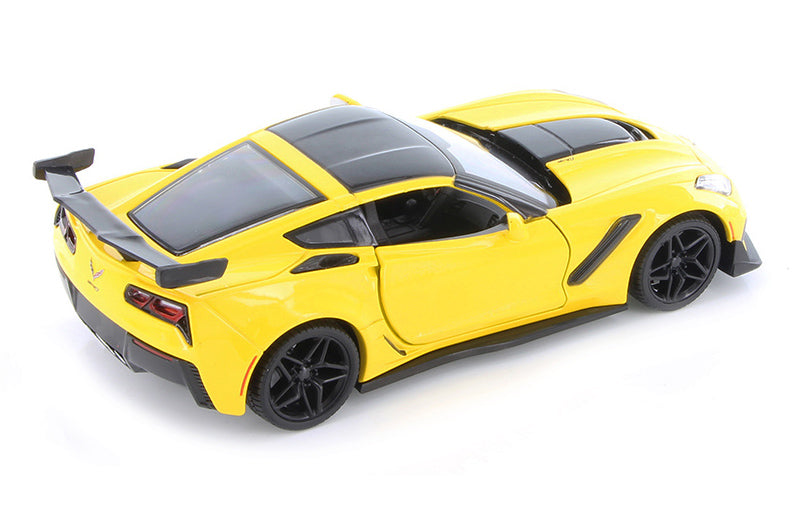 2019 Chevrolet Corvette ZR1 Yellow with Black Accents 1/24 Diecast Model Car by Motormax