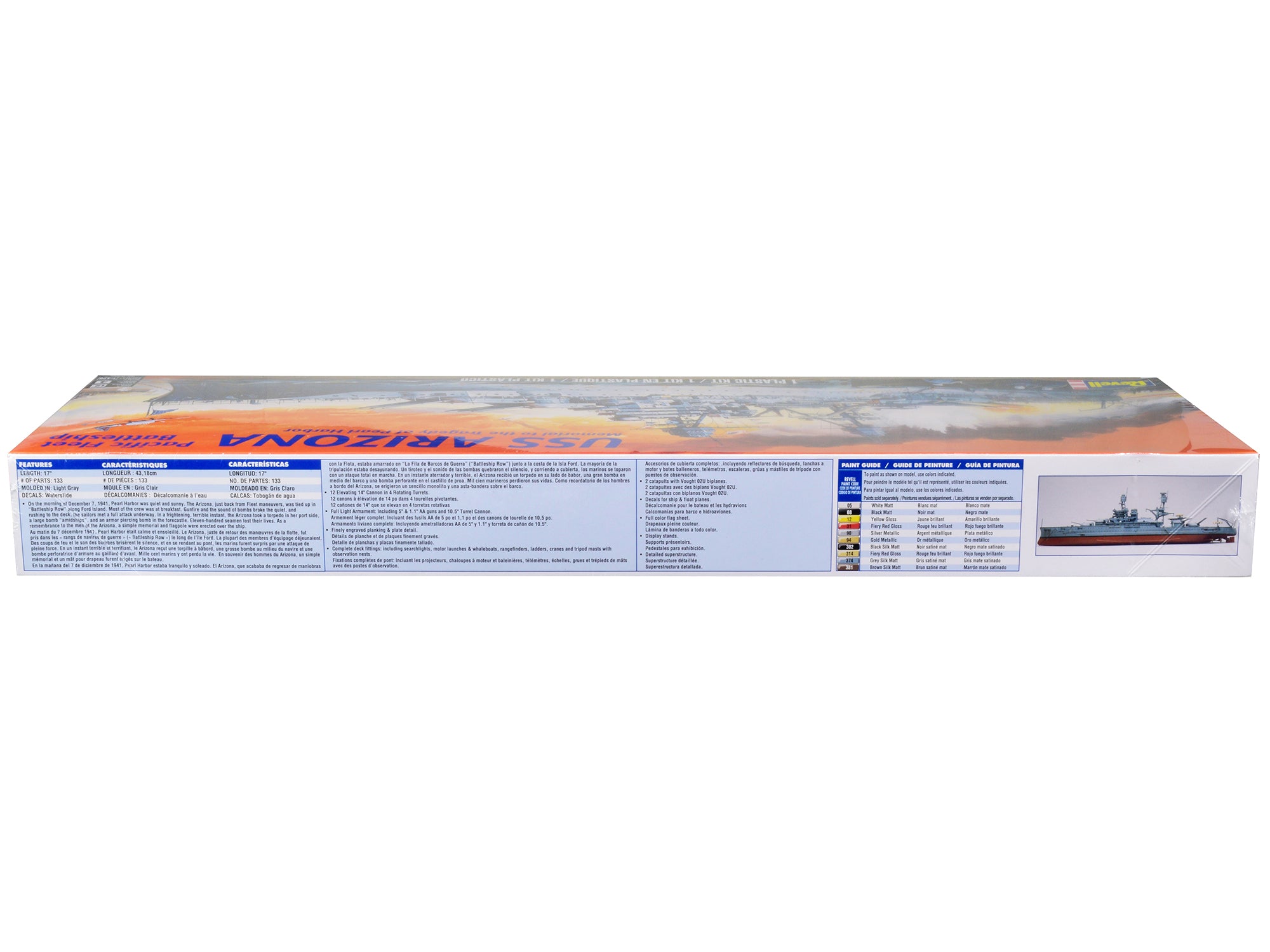 Level 4 Model Kit USS Arizona Pacific Fleet Battleship "Memorial to the Tragedy of Pearl Harbor" 1/426 Scale Model by Revell