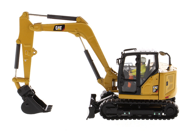 CAT Caterpillar 308 CR Next Generation Mini Hydraulic Excavator with Work Tools and Operator "High Line" Series 1/50 Diecast Model by Diecast Masters