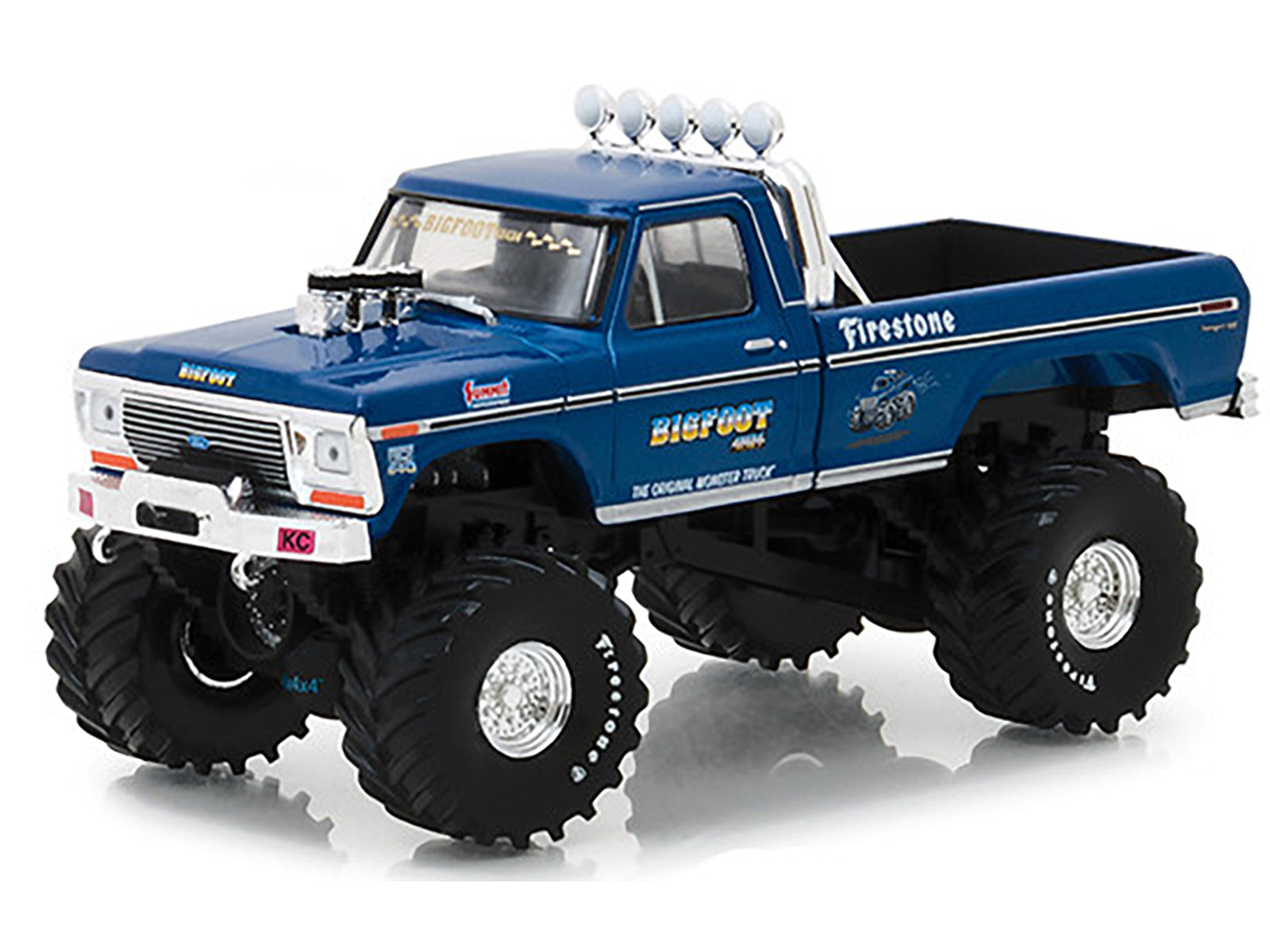 1974 Ford F-250 Ranger XLT Monster Truck Bigfoot #1 "The Original Monster Truck" Blue "Kings of Crunch" 1/43 Diecast Model Car by Greenlight