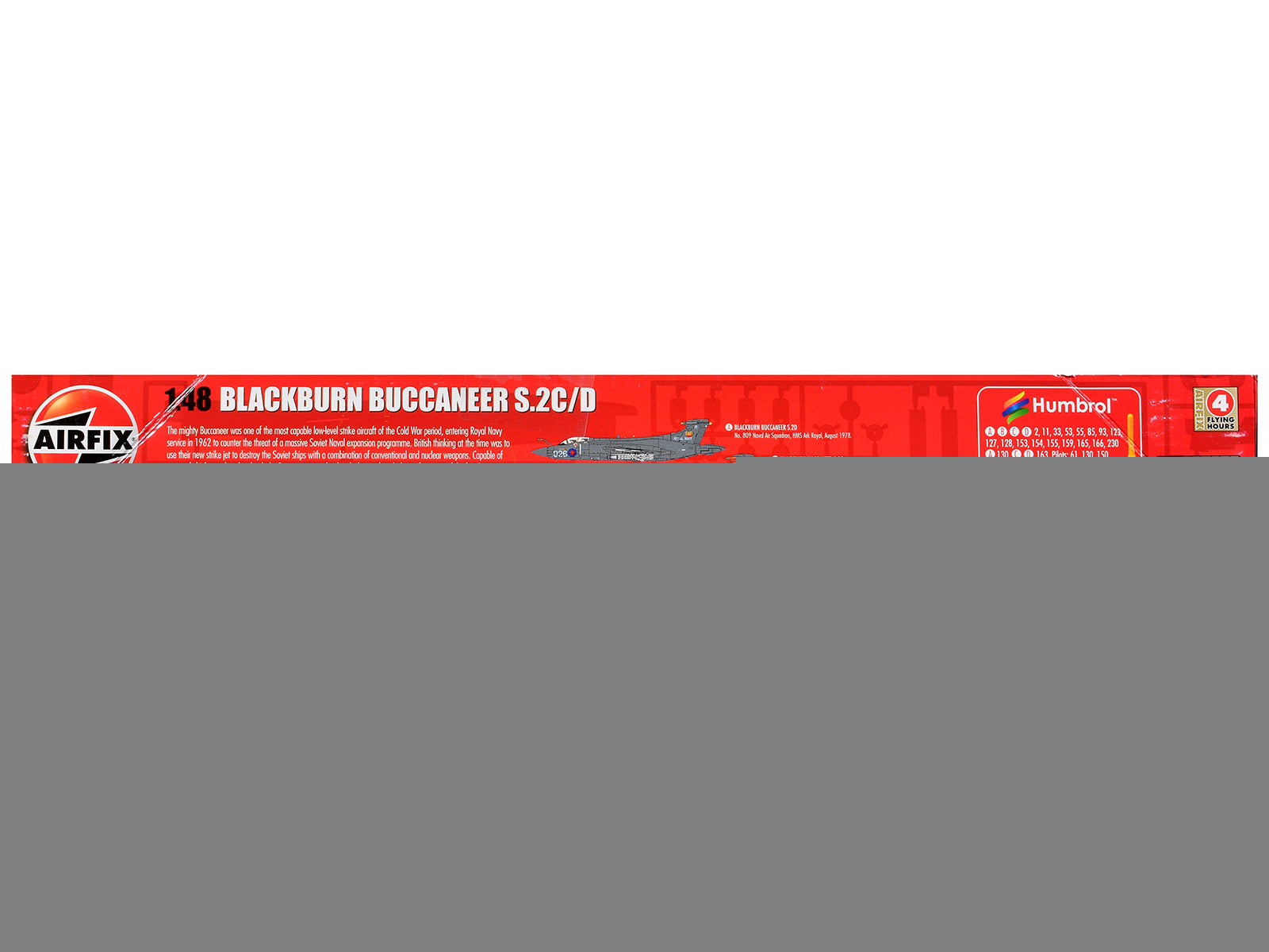 Level 4 Model Kit Blackburn Buccaneer S.2C/D Attack Aircraft with 4 Scheme Options 1/48 Plastic Model Kit by Airfix