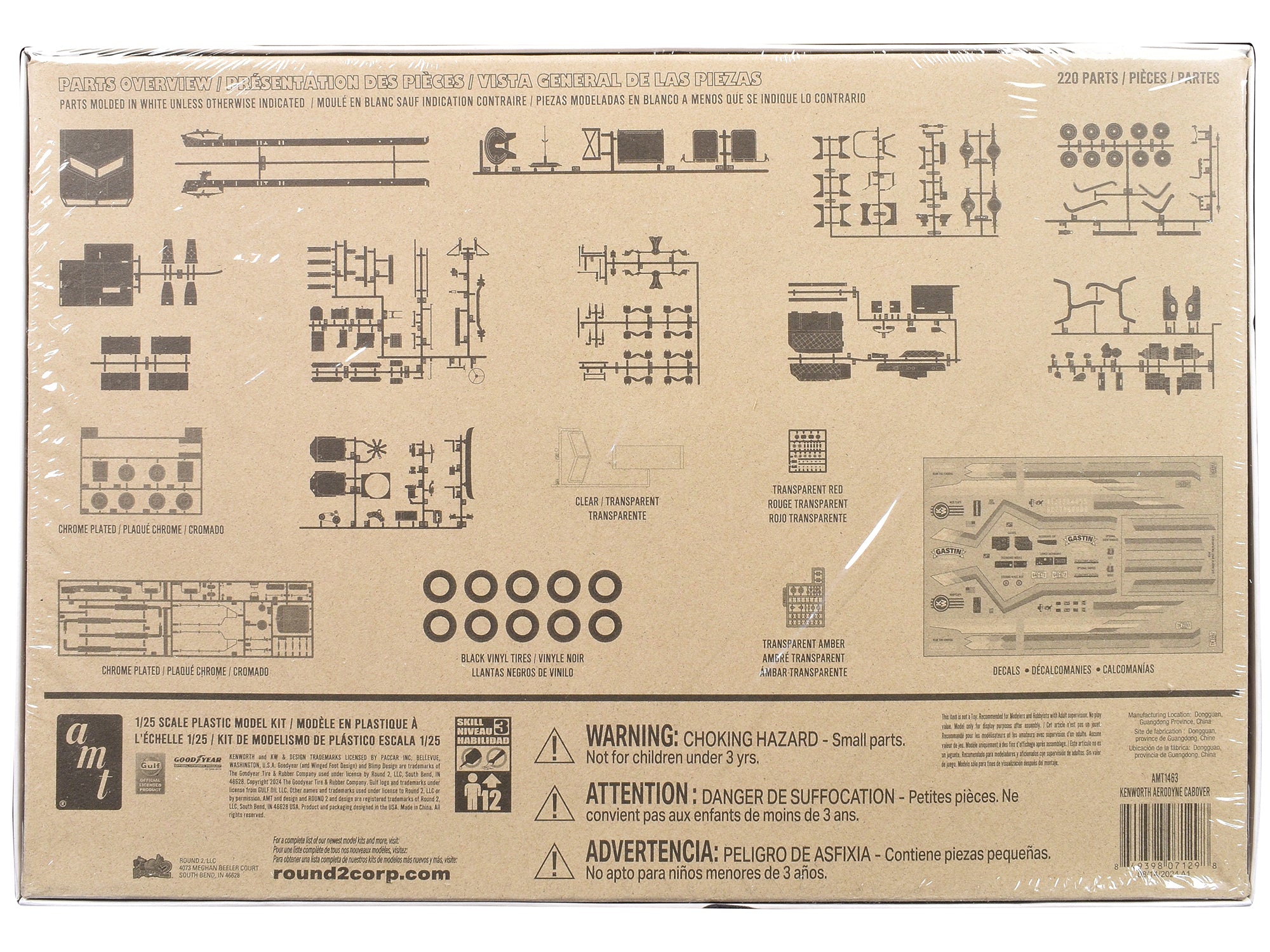 Skill 3 Model Kit Kenworth Aerodyne Cabover Truck Tractor 1/25 Scale Model by AMT
