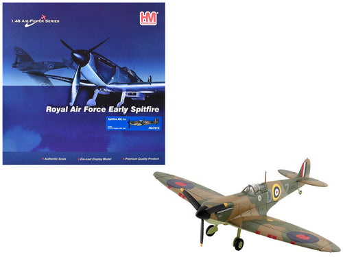 Supermarine Spitfire Mk.1a Fighter Aircraft "X4009 Flight Lieutenant P.C. Hughes" (1940) British Royal Air Force "Air Power Series" 1/48 Diecast Model by Hobby Master