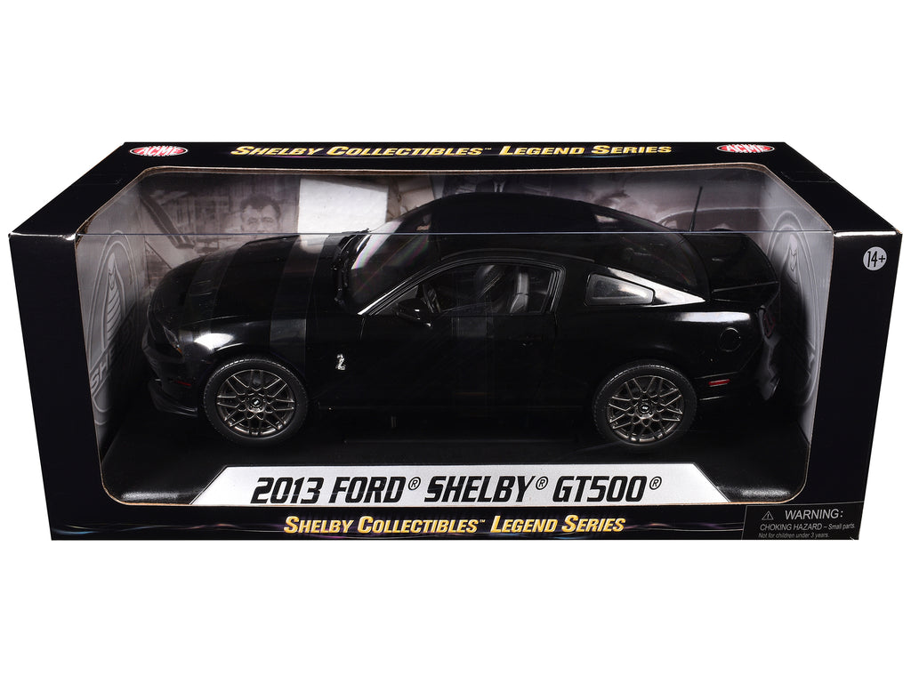 2013 Ford Shelby Mustang Cobra GT500 SVT Black with Black Stripes 1/18 Diecast Car Model by Shelby Collectibles