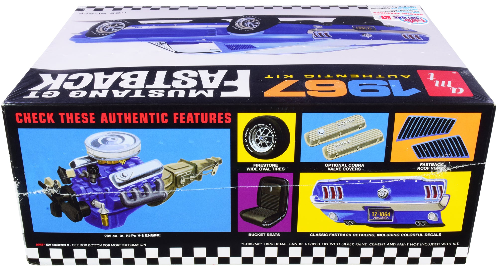 Skill 2 Model Kit 1967 Ford Mustang GT Fastback 1/25 Scale Model by AMT