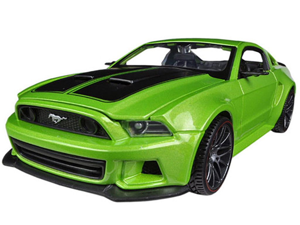 2014 Ford Mustang "Street Racer" Green Metallic with Black Stripes "Special Edition" Series 1/24 Diecast Model Car by Maisto