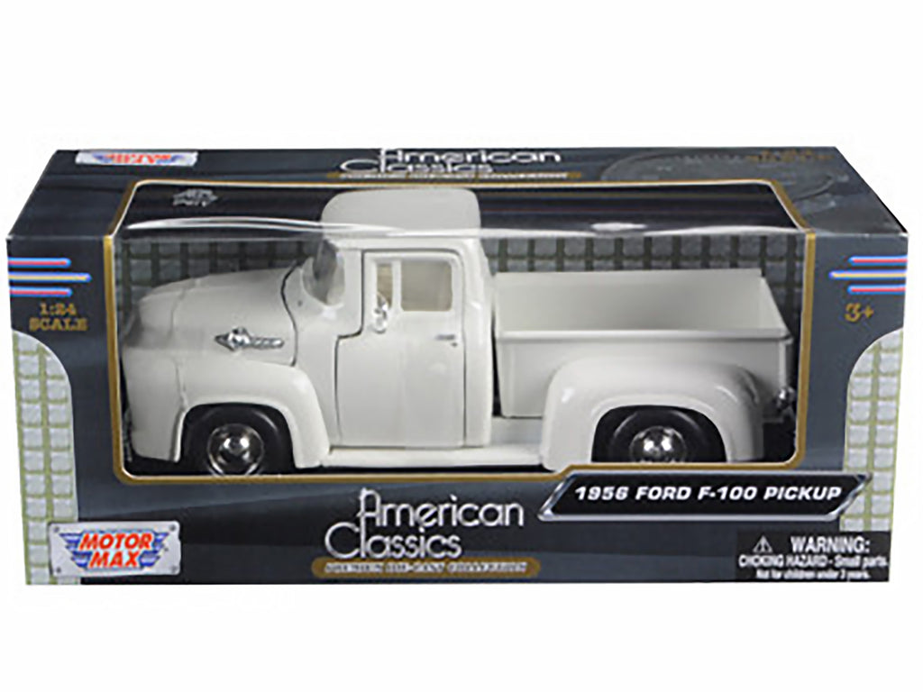 1956 Ford F-100 Pickup Truck White 1/24 Diecast Model Car by Motormax