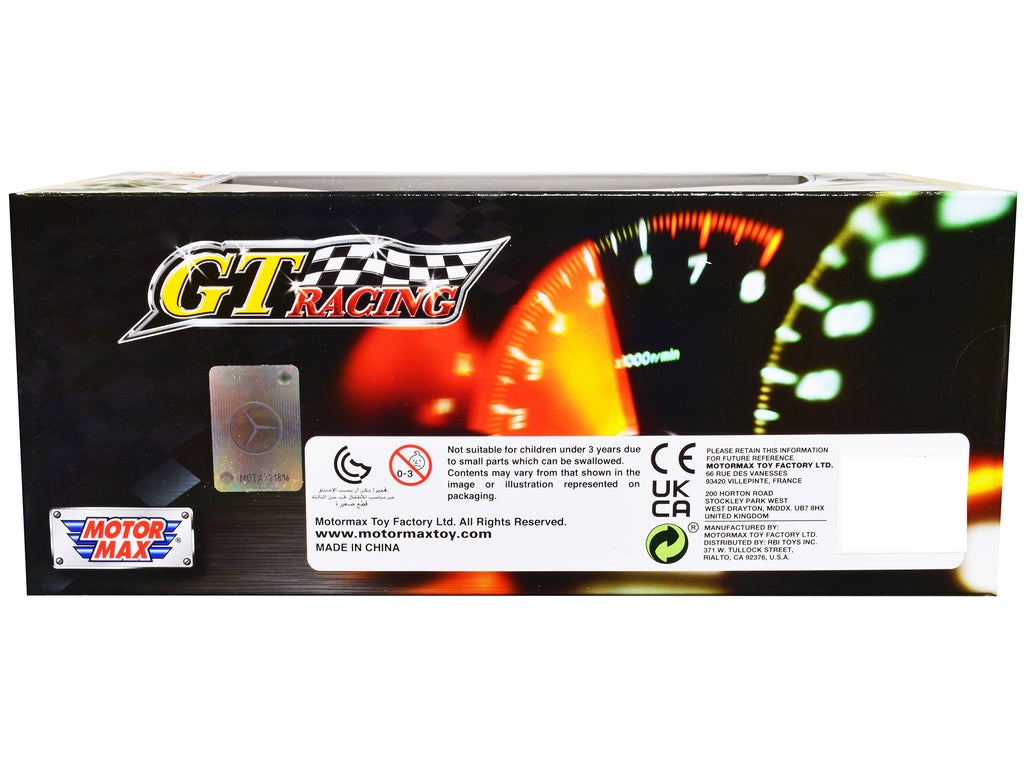 BMW M3 Coupe Neon Yellow with Matt Black Top and Stripes "GT Racing" Series 1/24 Diecast Model Car by Motormax