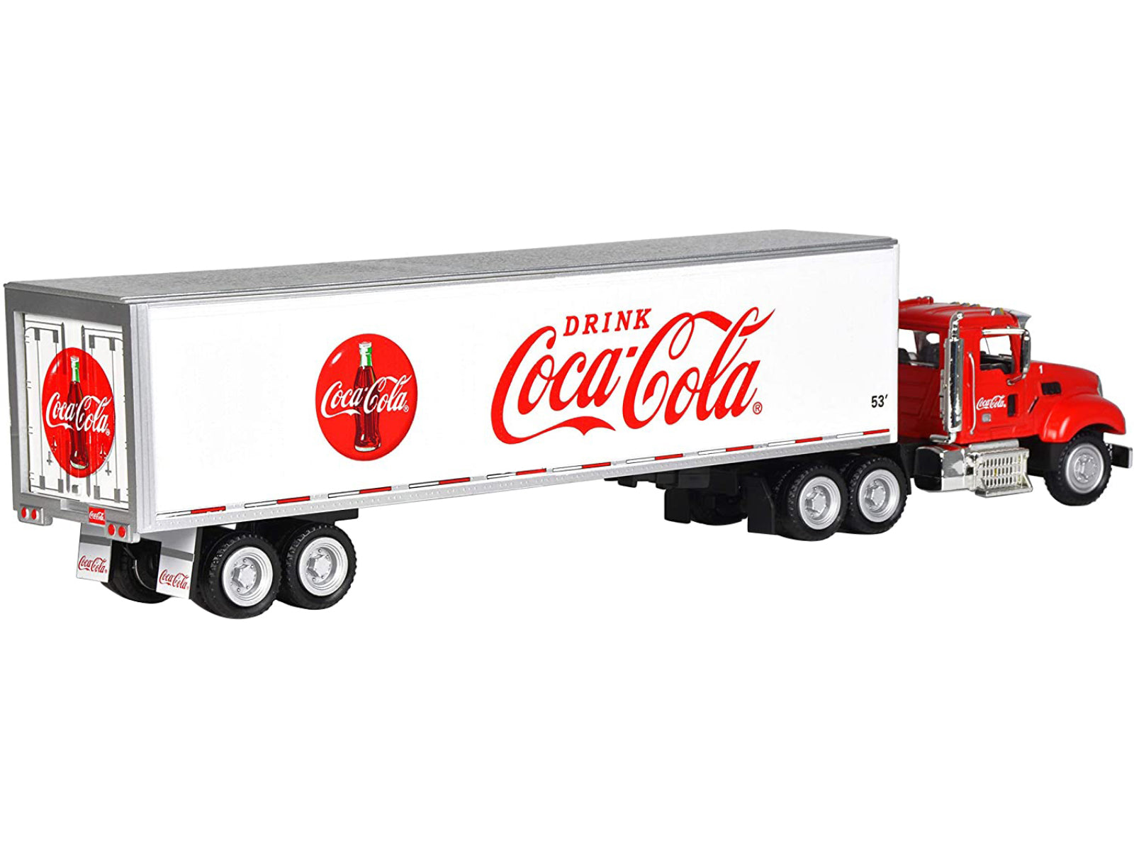 Truck Tractor with 53' Trailer "Drink Coca-Cola" Red and White 1/50 Diecast Model by Motorcity Classics