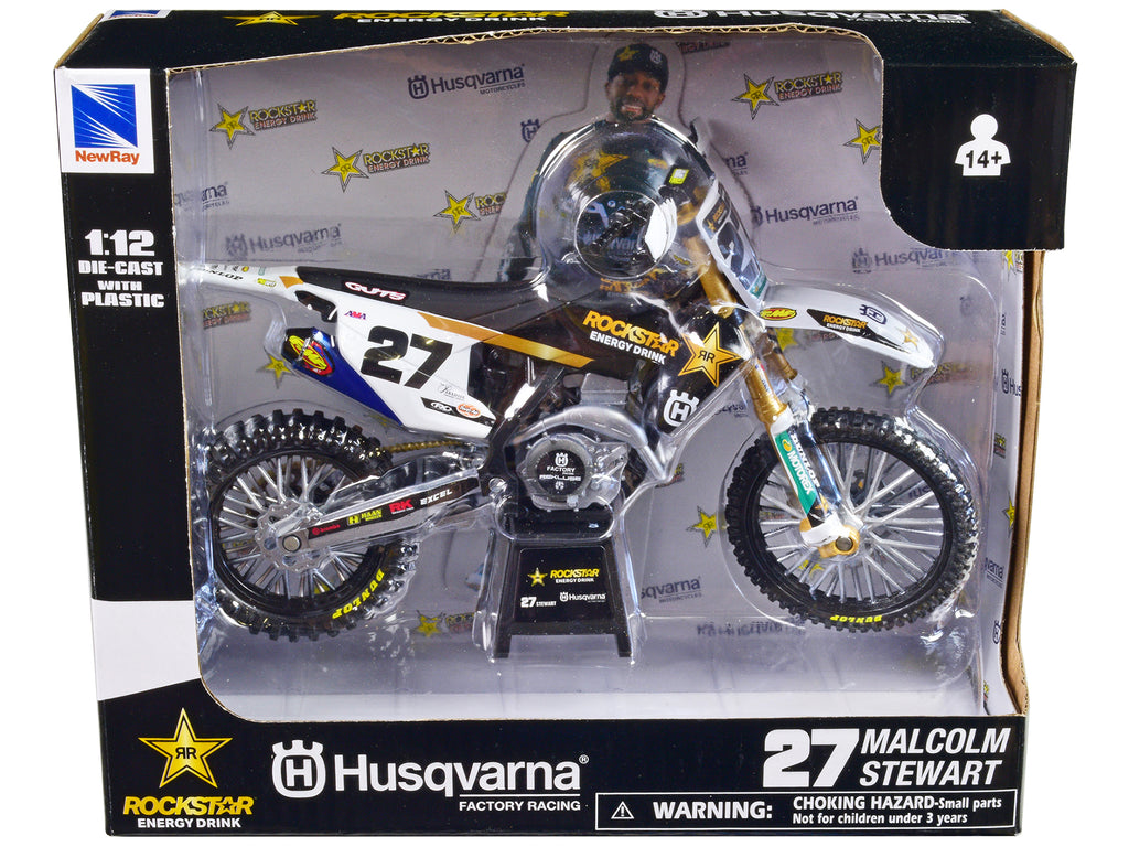 Husqvarna FC450 Motorcycle #27 Malcolm Stewart "Rockstar Energy Drink" 1/12 Diecast Model by New Ray
