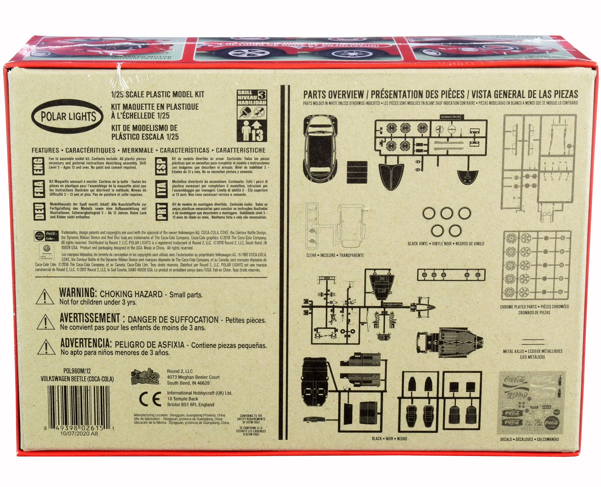 Skill 3 Snap Model Kit Volkswagen Beetle "Coca-Cola" 1/25 Scale Model by Polar Lights